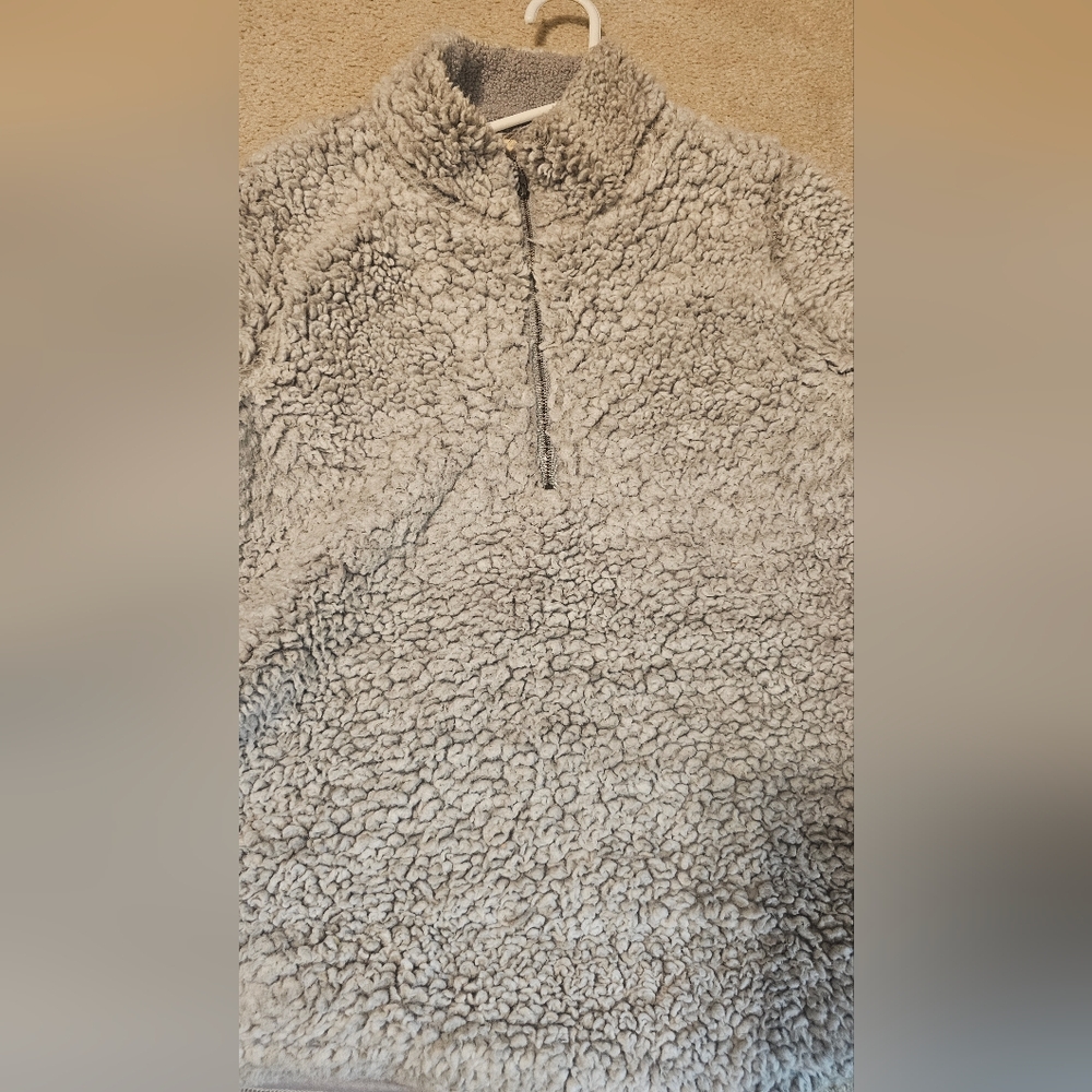 ENTRO COZY GRAY SHERPA PULLOVER SIZE LARGE - Picture 8 of 10